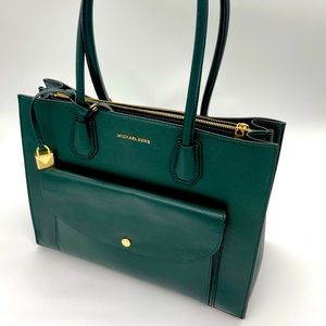 Like New Michael Kors Emerald Green Large Purse